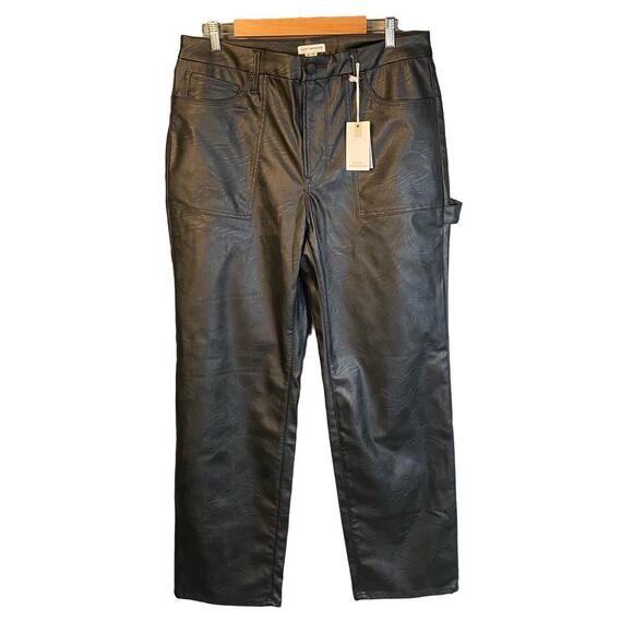 Good American Faux Leather Pants Size 10/30 Fairy Grunge Edgy Glam Going Out - Picture 1 of 14